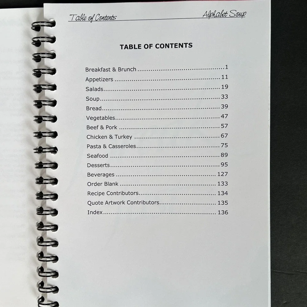VTG Alphabet Soup Recipe Cookbook 2003 Kaligrafos Dallas Calligraphy Society